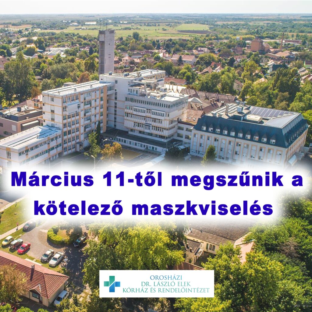 2026. március 11-e, szerdától nem szükséges viselni az orrot és szájat eltakaró maszkot. 